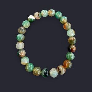 Peacock Agate Gemstone Bead Bracelet 8mm